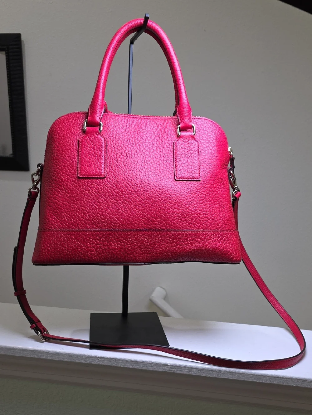 KATE SPADE SMALL RACHELLE Hot Chili Red Leather Bag BAY STREET EUC - Picture 7 of 16